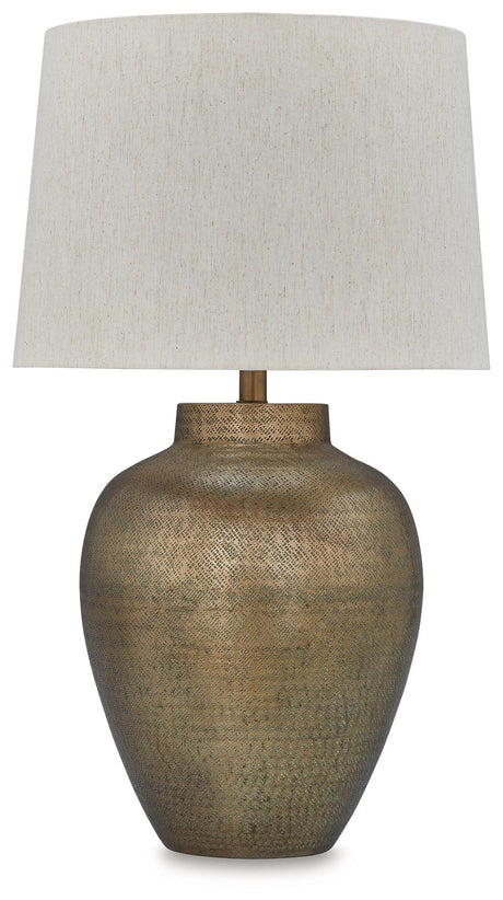 Madney Antique Gold Finish Table Lamp by Ashley at Eve Furniture