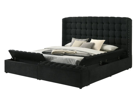 Madonna Black Queen Platform Bed by Happy Homes at Eve Furniture