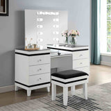Madonna White/Black Vanity Set by Furniture of America at Eve Furniture