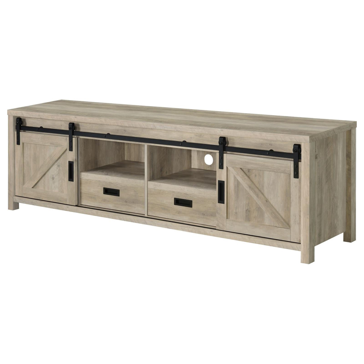 Madra Rectangular TV Console with 2 Sliding Doors