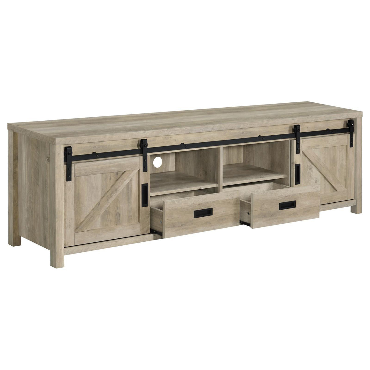 Madra Rectangular TV Console with 2 Sliding Doors by Coaster at Eve Furniture