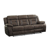 Madrona Dark Brown 2-Piece Double Reclining Set by Homelegance at Eve Furniture