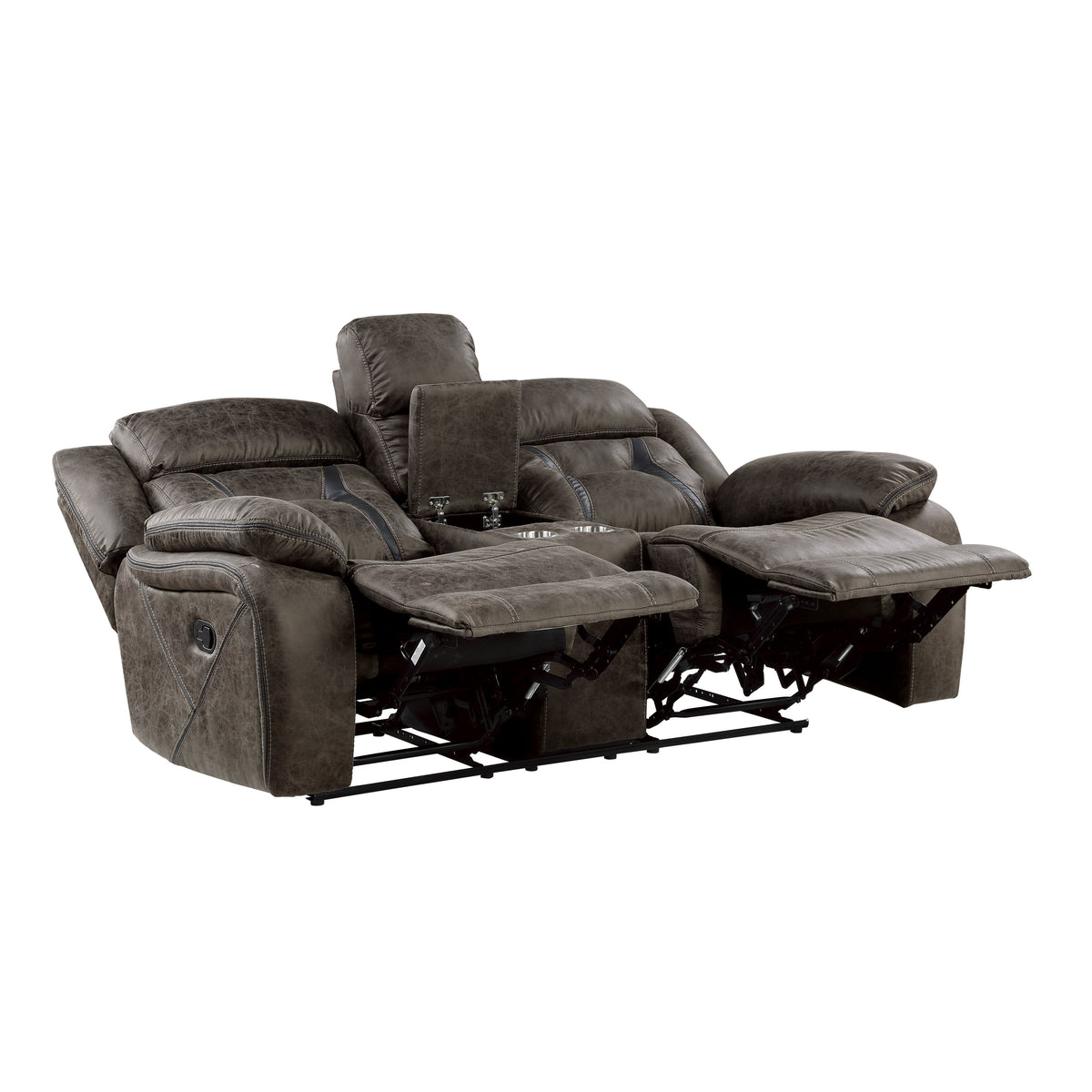 Madrona Dark Brown 2-Piece Double Reclining Set by Homelegance at Eve Furniture