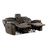 Madrona Dark Brown 2-Piece Double Reclining Set by Homelegance at Eve Furniture