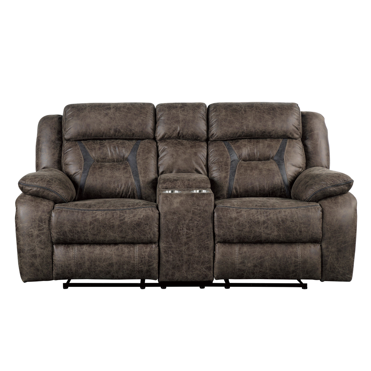 Madrona Dark Brown 2-Piece Double Reclining Set by Homelegance at Eve Furniture