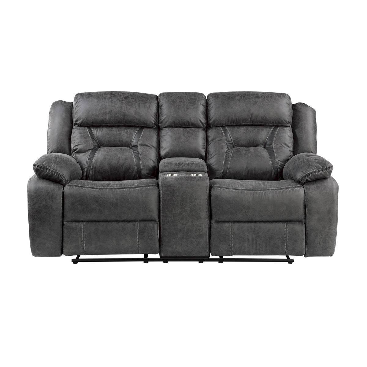Madrona Gray 2-Piece Double Reclining Set by Homelegance at Eve Furniture