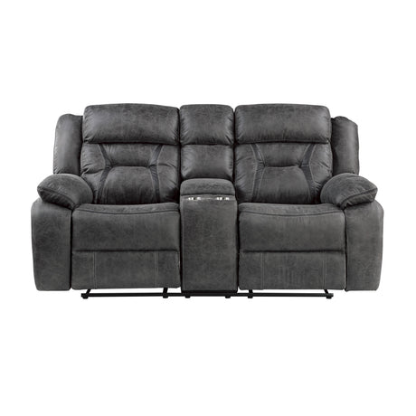 Madrona Gray 2-Piece Double Reclining Set by Homelegance at Eve Furniture