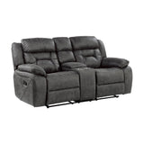 Madrona Gray 2-Piece Double Reclining Set by Homelegance at Eve Furniture