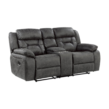 Madrona Gray 2-Piece Double Reclining Set by Homelegance at Eve Furniture