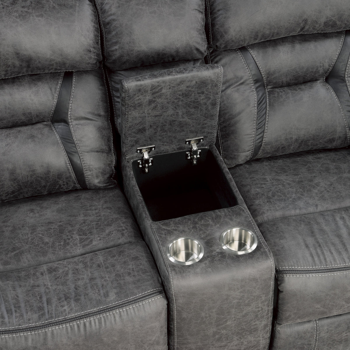 Madrona Gray 2-Piece Double Reclining Set by Homelegance at Eve Furniture
