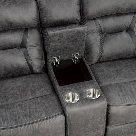 Madrona Gray 2-Piece Double Reclining Set by Homelegance at Eve Furniture