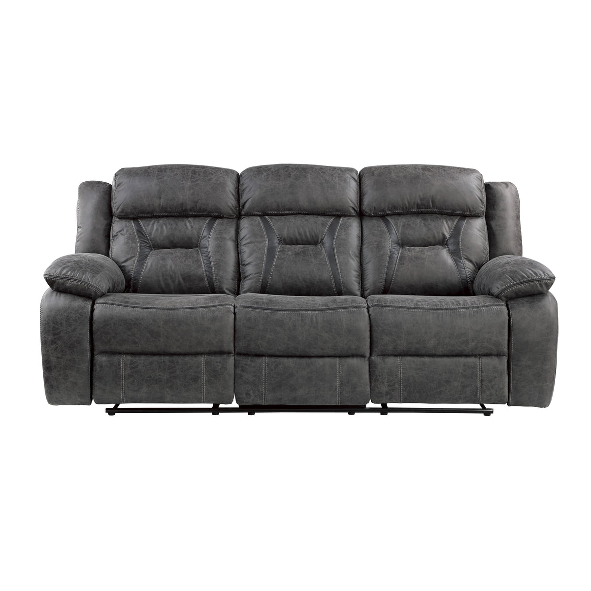 Madrona Gray 2-Piece Double Reclining Set by Homelegance at Eve Furniture