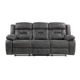 Madrona Gray 2-Piece Double Reclining Set by Homelegance at Eve Furniture
