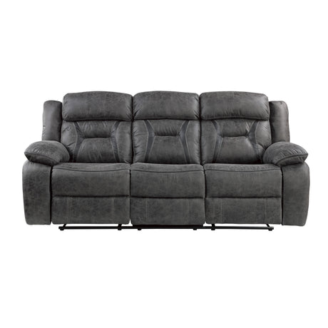 Madrona Gray 2-Piece Double Reclining Set by Homelegance at Eve Furniture