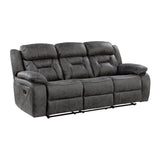 Madrona Gray 2-Piece Double Reclining Set by Homelegance at Eve Furniture