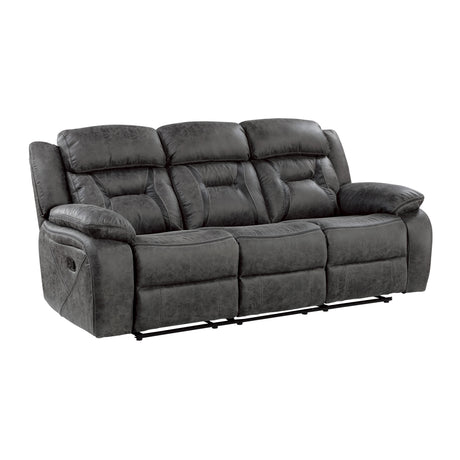 Madrona Gray 2-Piece Double Reclining Set by Homelegance at Eve Furniture