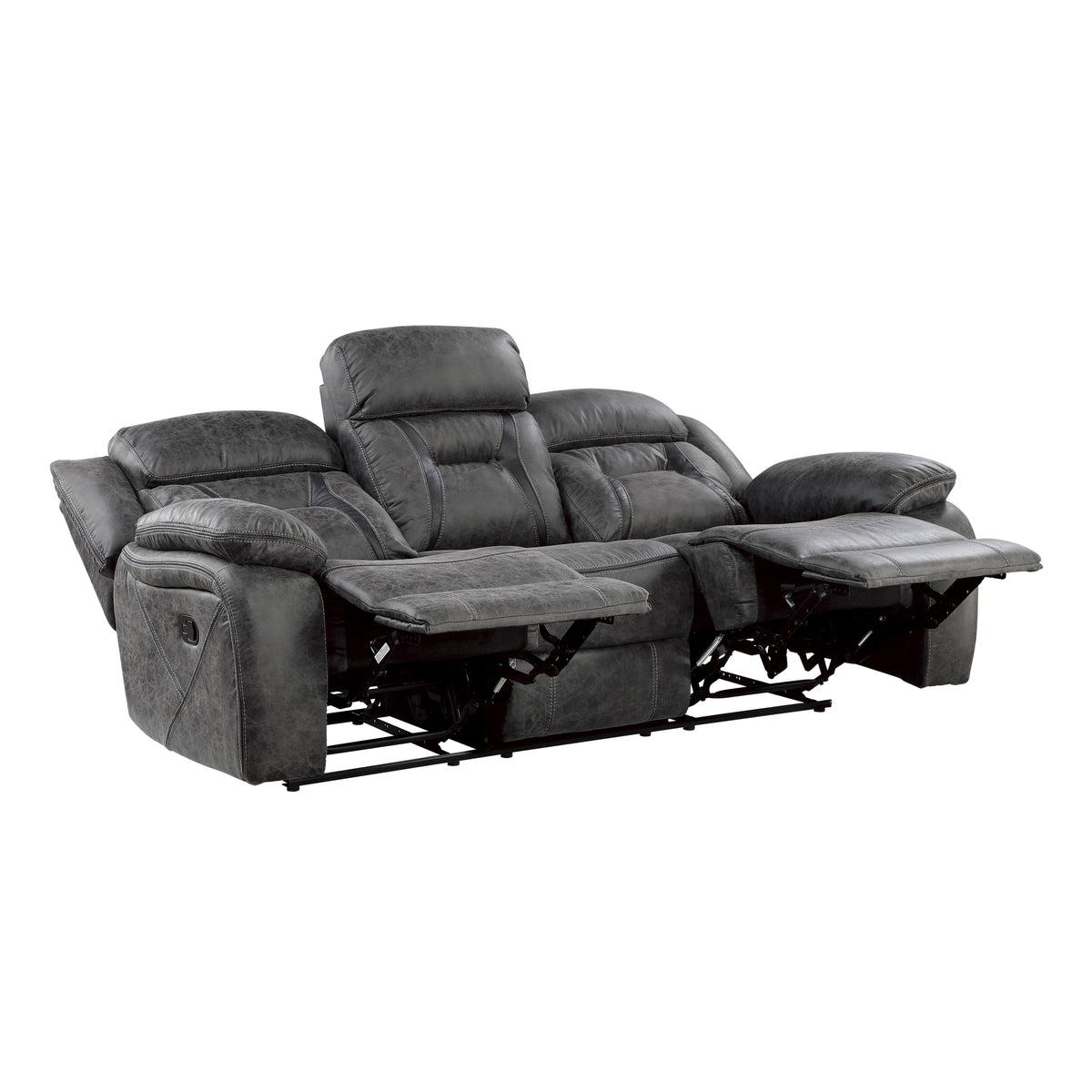 Madrona Gray 2-Piece Double Reclining Set by Homelegance at Eve Furniture