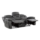 Madrona Gray 2-Piece Double Reclining Set by Homelegance at Eve Furniture