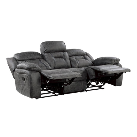 Madrona Gray 2-Piece Double Reclining Set by Homelegance at Eve Furniture