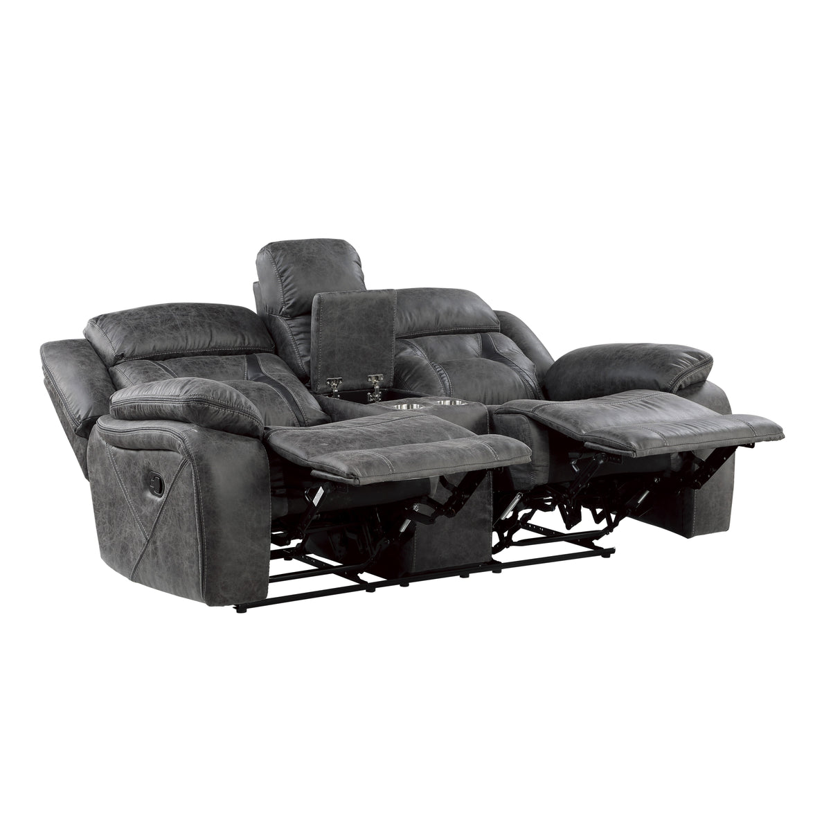 Madrona Gray 2-Piece Double Reclining Set by Homelegance at Eve Furniture