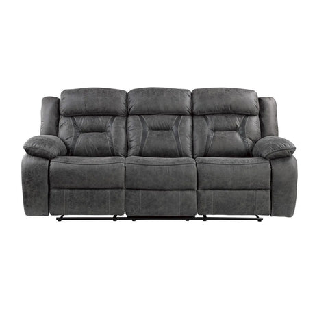 Madrona Hill Gray Double Reclining Sofa by Homelegance at Eve Furniture