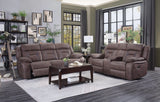 Madrone Reclining Brown Leather Living Room Set by Homelegance at Eve Furniture