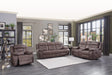 Madrone Reclining Brown Leather Living Room Set by Homelegance at Eve Furniture