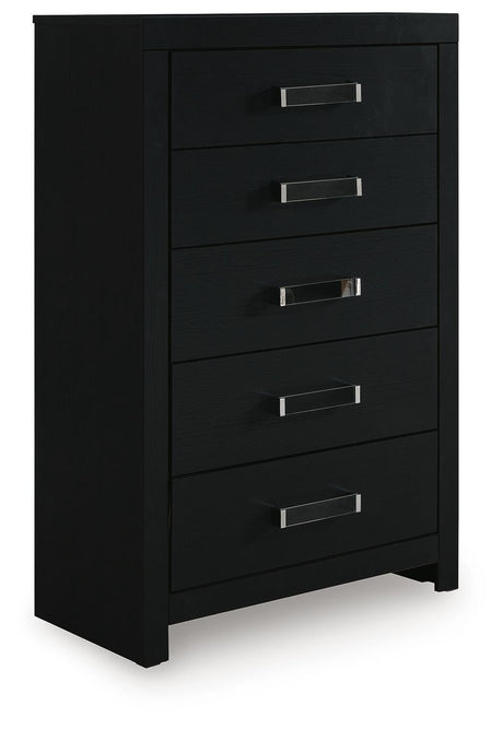 Maeling Black Chest of Drawers by Ashley at Eve Furniture