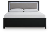 Maeling Black King Upholstered Panel Bed by Ashley at Eve Furniture