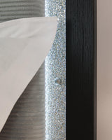 Maeling Black Queen Upholstered Panel Bed by Ashley at Eve Furniture