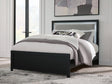 Maeling Black Queen Upholstered Panel Bed by Ashley at Eve Furniture