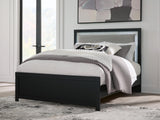 Maeling Black Queen Upholstered Panel Bed by Ashley at Eve Furniture