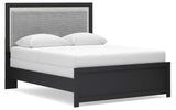 Maeling Black Upholstered Panel Bedroom Set by Ashley at Eve Furniture