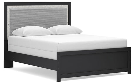 Maeling Black Upholstered Panel Bedroom Set by Ashley at Eve Furniture