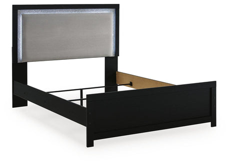 Maeling Black Upholstered Panel Bedroom Set by Ashley at Eve Furniture