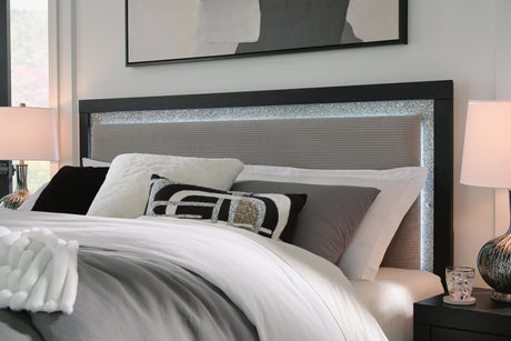 Maeling Black Upholstered Panel Bedroom Set by Ashley at Eve Furniture