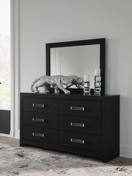Maeling Black Upholstered Panel Bedroom Set by Ashley at Eve Furniture