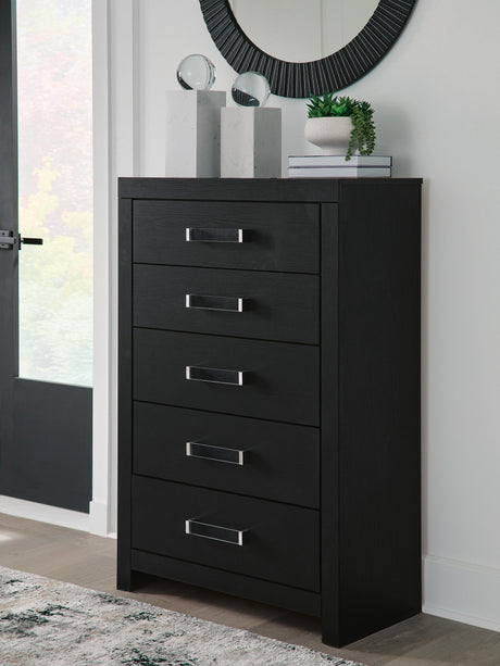 Maeling Black Upholstered Panel Bedroom Set by Ashley at Eve Furniture