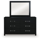 Maeling Black Upholstered Panel Bedroom Set by Ashley at Eve Furniture