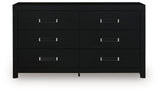 Maeling Black Upholstered Panel Bedroom Set by Ashley at Eve Furniture
