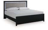 Maeling Black Upholstered Panel Bedroom Set by Ashley at Eve Furniture