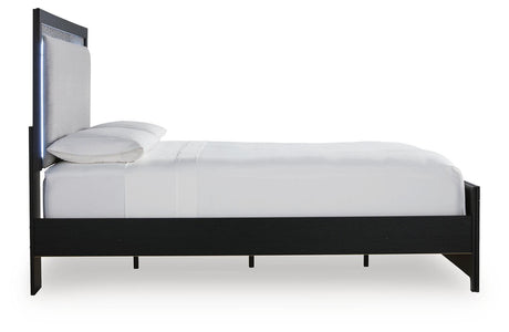 Maeling Black Upholstered Panel Bedroom Set by Ashley at Eve Furniture