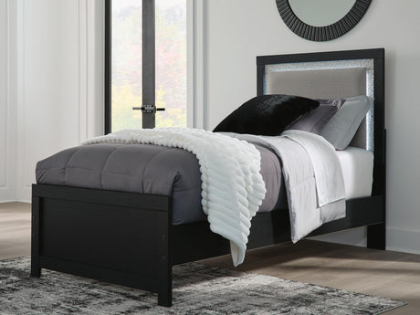 Maeling Black Upholstered Youth Panel Bedroom Set by Ashley at Eve Furniture