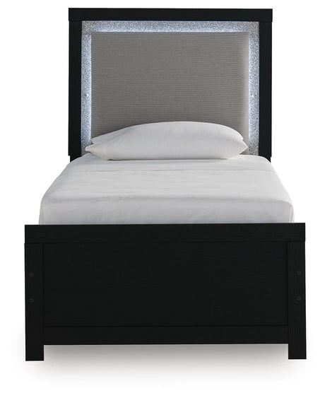 Maeling Black Upholstered Youth Panel Bedroom Set by Ashley at Eve Furniture
