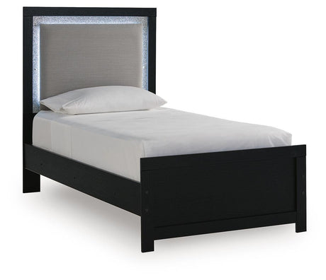 Maeling Black Upholstered Youth Panel Bedroom Set by Ashley at Eve Furniture