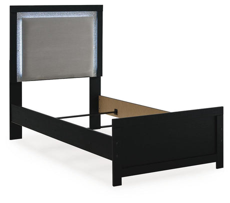 Maeling Black Upholstered Youth Panel Bedroom Set by Ashley at Eve Furniture