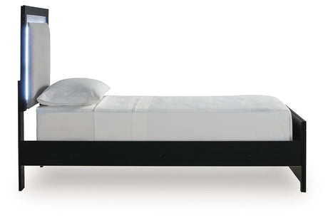 Maeling Black Upholstered Youth Panel Bedroom Set by Ashley at Eve Furniture