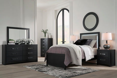 Maeling Black Upholstered Youth Panel Bedroom Set by Ashley at Eve Furniture