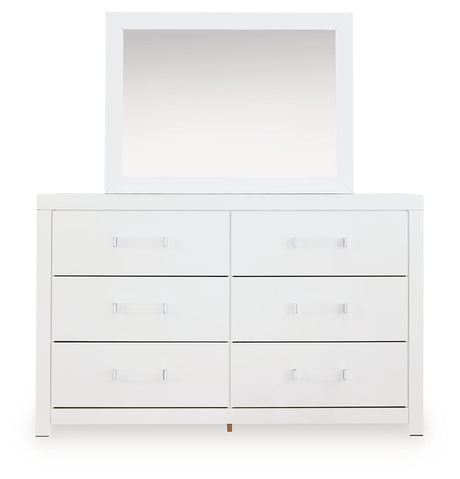 Maeling White Dresser and Mirror by Ashley at Eve Furniture