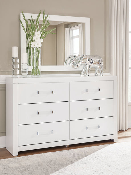 Maeling White Dresser and Mirror by Ashley at Eve Furniture